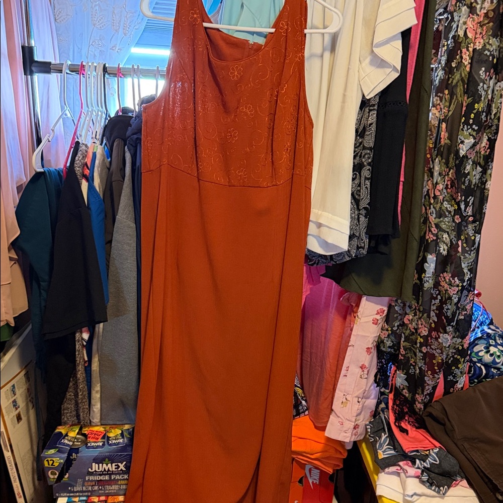 Sag Harbor Rust Orange Maxi Dress
